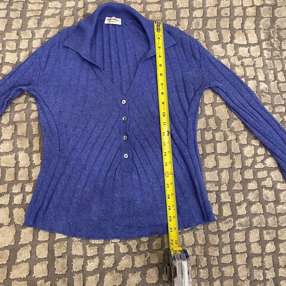 Maria Sartini Women’s 100% Cashmere V neck Button Ribbed Sweater Small/42 - Picture 6 of 10